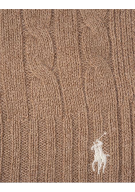 RALPH LAUREN Sciarpa In Lana e Cashmere a Trecce Beige - RALPH LAUREN Novità