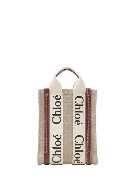 CHLOÉ Tote Bag Mini North South In White - Brown - CHLOÉ Sconto