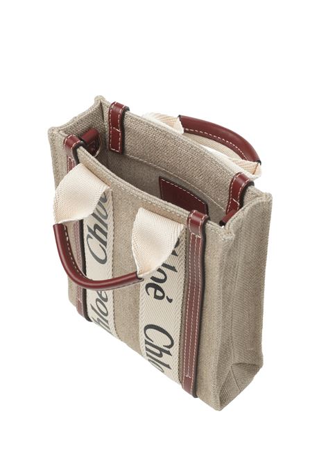 CHLOÉ Tote Bag Mini North South In White - Brown - CHLOÉ Sconto