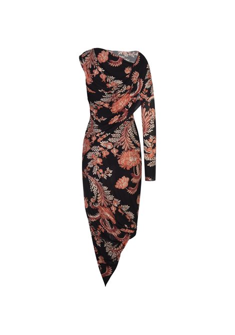 ETRO Abito Monospalla In Jersey Nero Stampato - ETRO Offerte