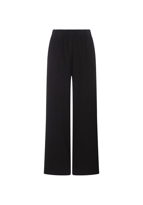 PHILIPP PLEIN Pantaloni Stile Pigiama Neri Monogram - PHILIPP PLEIN