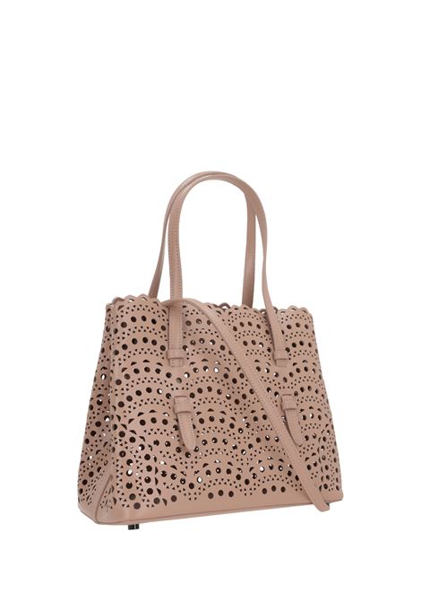 ALAIA Borsa Tote Mina 25 In Pelle Vienne a Onde Sabbia - ALAIA Italy