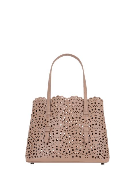 ALAIA Borsa Tote Mina 25 In Pelle Vienne a Onde Sabbia - ALAIA Italy