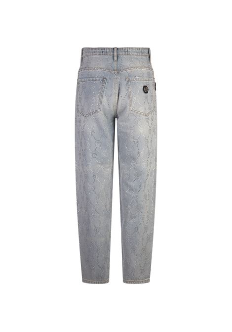 PHILIPP PLEIN Jeans Mom Fit Strass Monogram - PHILIPP PLEIN Nuovo