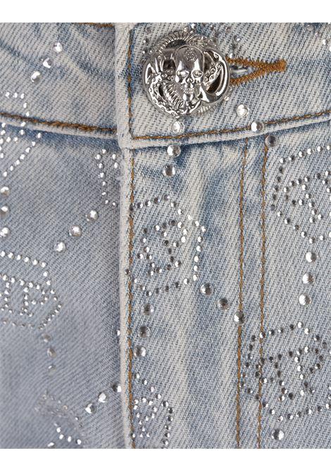 PHILIPP PLEIN Jeans Mom Fit Strass Monogram - PHILIPP PLEIN Nuovo