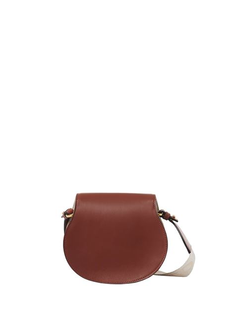 CHLOÉ Borsa Saddle Piccola Marcie In Lino e Pelle Marrone - CHLOÉ Acquista Ora