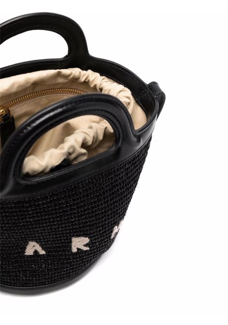MARNI Borsa Tropicalia Piccola Nera In Pelle e Rafia - MARNI Bestseller