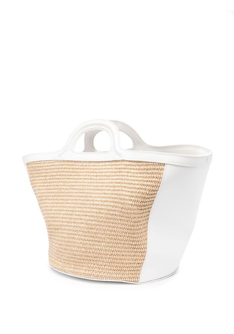 MARNI Borsa Tropicalia Summer Piccola In Pelle Bianca e Rafia Naturale - MARNI Shopping Online