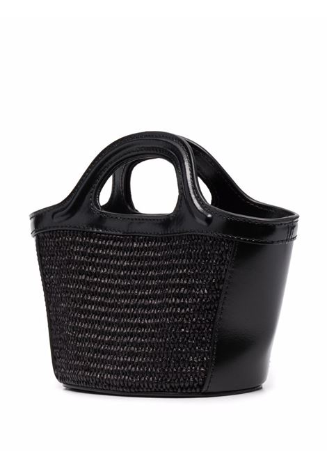 MARNI Borsa Tropicalia Summer Micro Nera In Pelle e Rafia - MARNI Affare Del Giorno