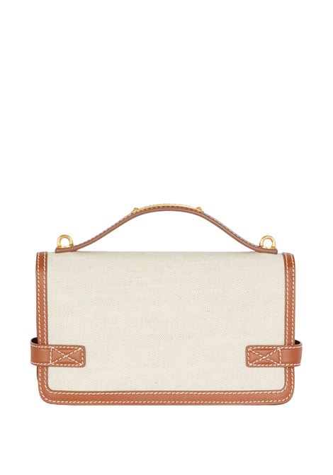 BALMAIN Borsa B-Buzz In Tela e Pelle Marrone Chiaro - BALMAIN Prezzo Ridotto
