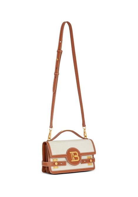 BALMAIN Borsa B-Buzz In Tela e Pelle Marrone Chiaro - BALMAIN Prezzo Ridotto