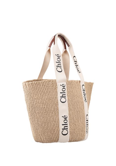 CHLOÉ Borsa Cesto Grande Woody In Rafia Con Nastri Chloé - CHLOÉ Convenienza