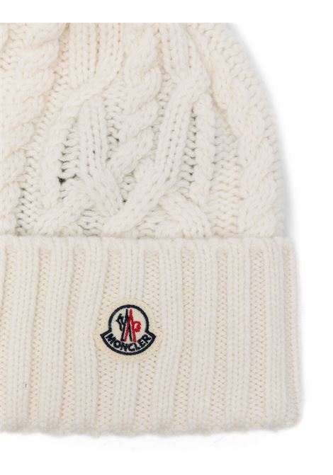 MONCLER Berretto Bianco In Lana e Cashmere Con Pompon - MONCLER Offerta