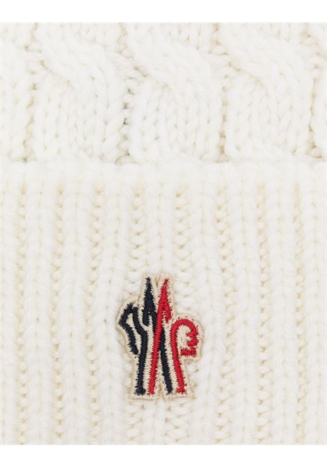 MONCLER GRENOBLE Berretto In Lana a Trecce Bianco Con Pompon - MONCLER GRENOBLE Economico