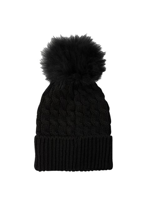 MONCLER GRENOBLE Berretto In Lana a Trecce Nero Con Pompon - MONCLER GRENOBLE Outlet