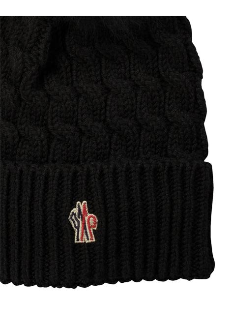 MONCLER GRENOBLE Berretto In Lana a Trecce Nero Con Pompon - MONCLER GRENOBLE Outlet
