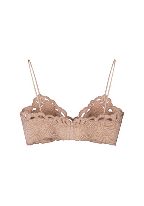 ERMANNO SCERVINO Top Bra In Satin Di Seta Rosa Con Ricami - ERMANNO SCERVINO Vendita Economica