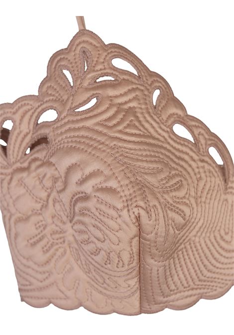 ERMANNO SCERVINO Top Bra In Satin Di Seta Rosa Con Ricami - ERMANNO SCERVINO Vendita Economica