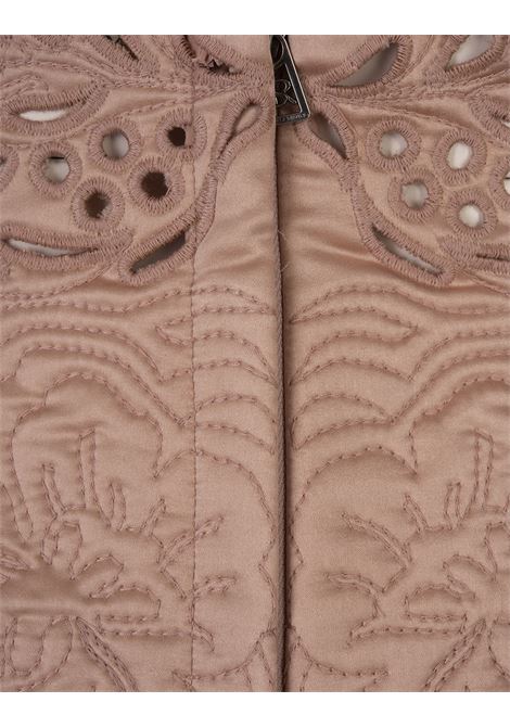 ERMANNO SCERVINO Minigonna In Satin Di Seta Rosa Con Ricami - ERMANNO SCERVINO Saldi Di Fabbrica