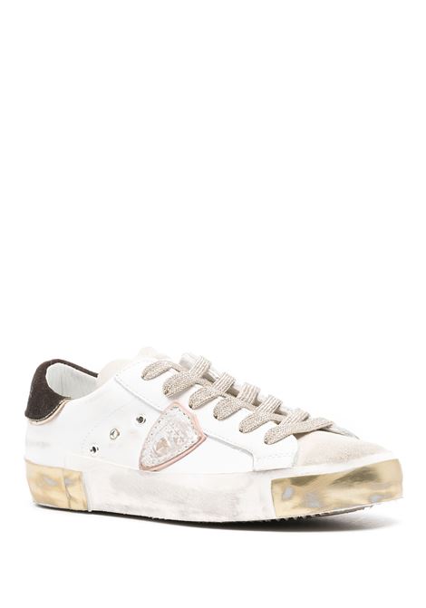 PHILIPPE MODEL Sneakers Prsx Bianche Oro e Marroni - PHILIPPE MODEL Spedizione Gratuita