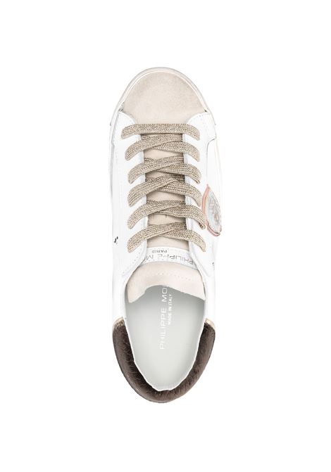 PHILIPPE MODEL Sneakers Prsx Bianche Oro e Marroni - PHILIPPE MODEL Spedizione Gratuita