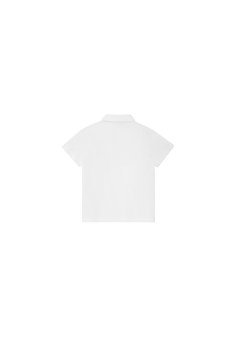 FENDI KIDS Polo In Piquet Di Cotone Bianco Gesso Con Bollo Blu - FENDI KIDS Fino Al -60%