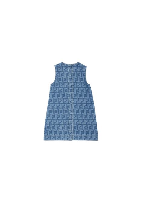 FENDI KIDS Abito Smnaicato In Denim FF Blu Medio - FENDI KIDS Convenienza