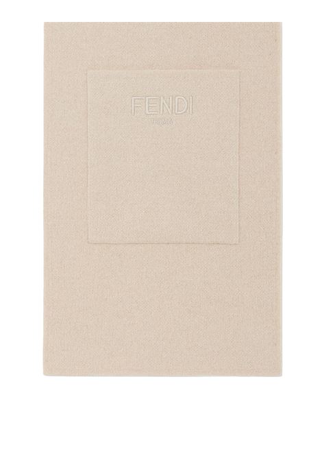 FENDI KIDS Sciarpa Reversibile Beige Con Logo FF - FENDI KIDS In Vendita