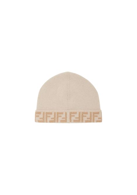 FENDI KIDS Cappello Reversibile Beige Con Logo FF - FENDI KIDS Saldi