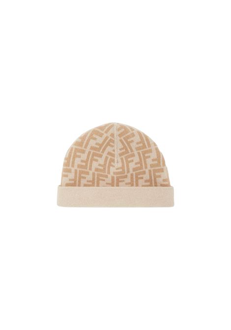 FENDI KIDS Cappello Reversibile Beige Con Logo FF - FENDI KIDS Saldi