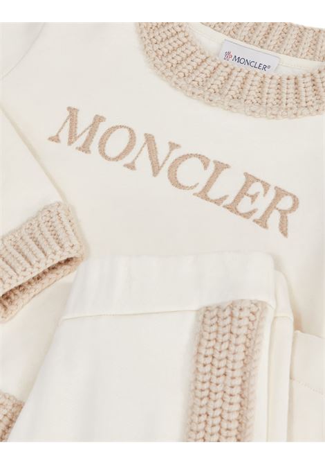 MONCLER ENFANT Set Sportivo Bianco Con Logo e Orli In Maglia - MONCLER ENFANT I Più Venduti