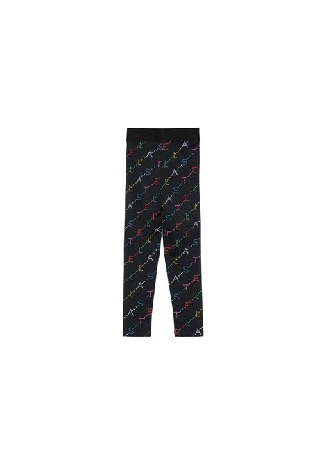 STELLA MCCARTNEY KIDS Leggings Neri Con Logo Multicolore All-Over - STELLA MCCARTNEY KIDS Vendite Flash