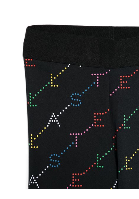 STELLA MCCARTNEY KIDS Leggings Neri Con Logo Multicolore All-Over - STELLA MCCARTNEY KIDS Vendite Flash