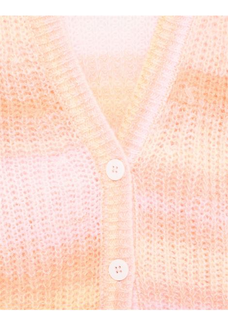 STELLA MCCARTNEY KIDS Cardigan in Maglia Rosa Pesca a Righe Arcobaleno - STELLA MCCARTNEY KIDS Nuova