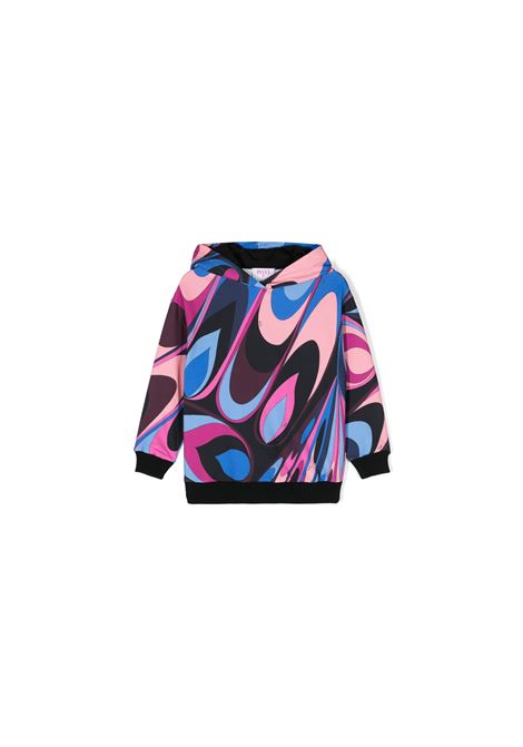 EMILIO PUCCI JUNIOR Felpa Con Cappuccio e Stampa Onde - EMILIO PUCCI JUNIOR Spedizione Gratuita