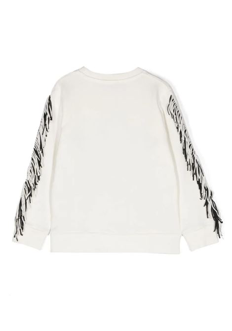 STELLA MCCARTNEY KIDS Felpa Bianca con Frange e Grafica Stella - STELLA MCCARTNEY KIDS Fino Al -60%