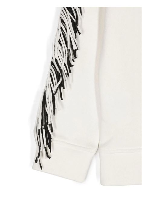 STELLA MCCARTNEY KIDS Felpa Bianca con Frange e Grafica Stella - STELLA MCCARTNEY KIDS Fino Al -60%