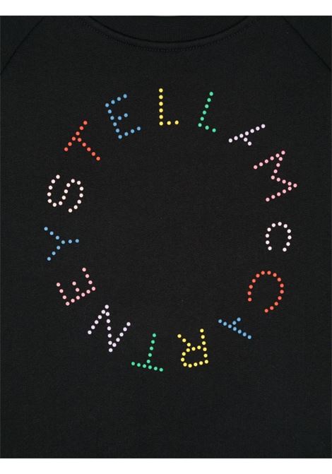 STELLA MCCARTNEY KIDS Felpa Nera Con Logo Circolare Multicolore - STELLA MCCARTNEY KIDS Shopping Online