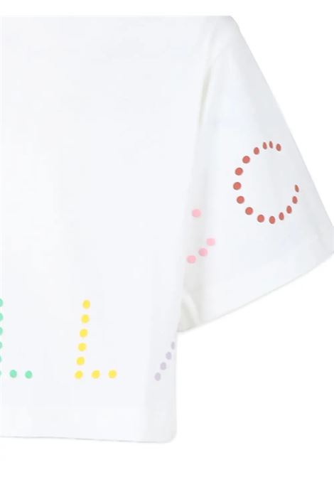 STELLA MCCARTNEY KIDS T-Shirt Cropped Bianca Con Logo Multicolore - STELLA MCCARTNEY KIDS Sottocosto