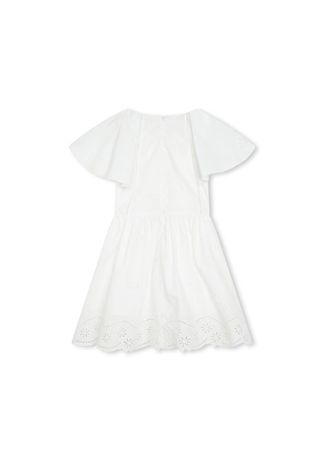 CHLOÉ KIDS Abito In Cotone Bianco Con Stelle - CHLOÉ KIDS Outlet