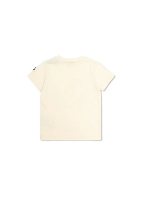 MONCLER ENFANT T-Shirt Bianca Con Logo Di Cristalli - MONCLER ENFANT Saldi
