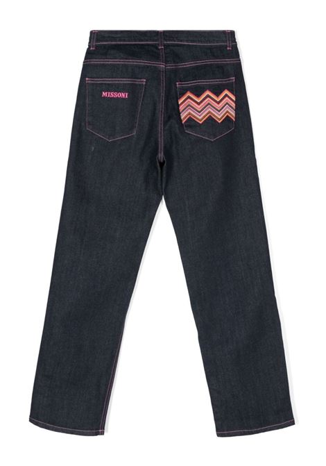MISSONI KIDS Jeans Blu Scuro Con Logo e Motivo Zigzag - MISSONI KIDS Hotsell