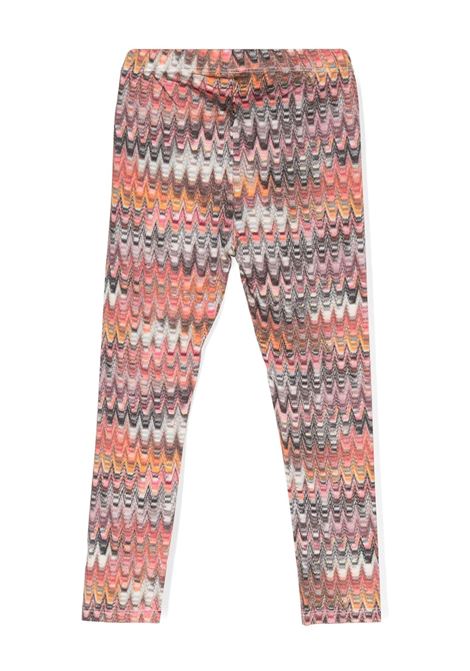 MISSONI KIDS Leggings In Viscosa Stretch Con Motivo Zigzag Multicolore - MISSONI KIDS Vendita Calda