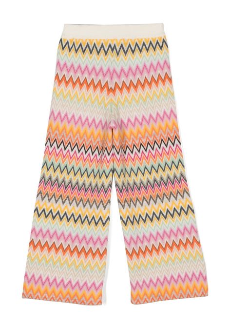 MISSONI KIDS Pantapalazzo In Lana Con Motivo Zigzag Multicolore - MISSONI KIDS In Saldo