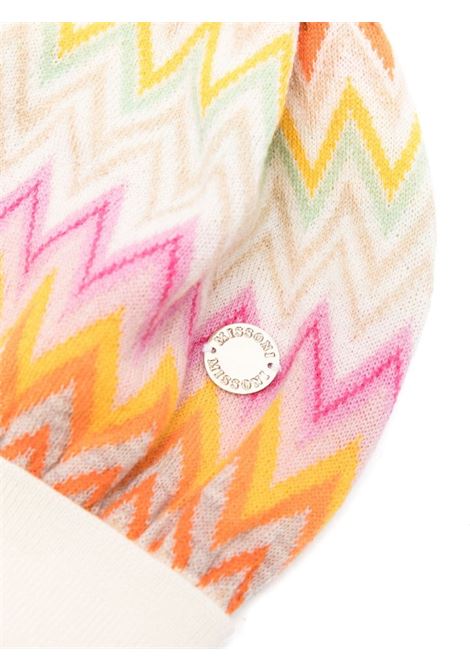 MISSONI KIDS Berretto Con Pompon e Motivo Zigzag Multiocolore - MISSONI KIDS Moda