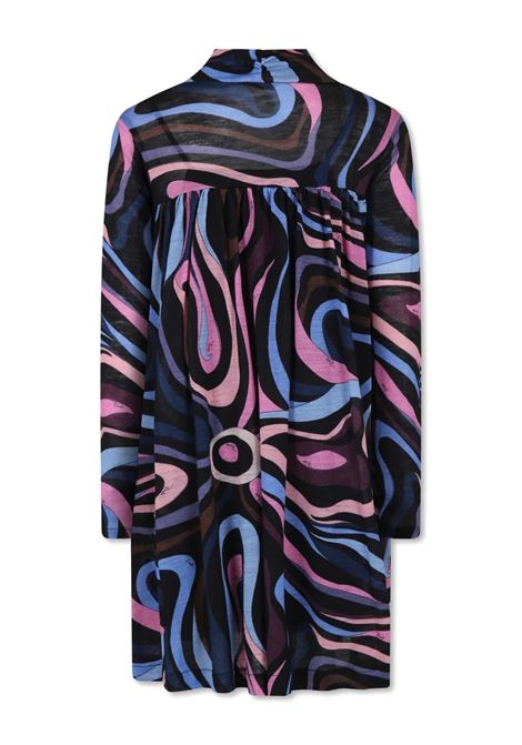 EMILIO PUCCI JUNIOR Abito Svasato In Lana Con Stampa Onde - EMILIO PUCCI JUNIOR Spedizione Gratuita