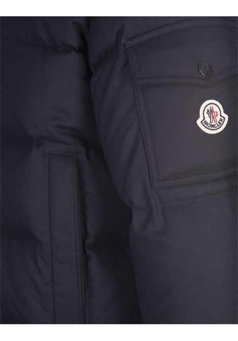 MONCLER Piumino Corto Vezere Blu Notte Con Cappuccio - MONCLER Consegna Veloce