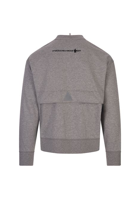 MONCLER GRENOBLE Felpa Grigio Melange Con Logo - MONCLER GRENOBLE Prezzo Ridotto