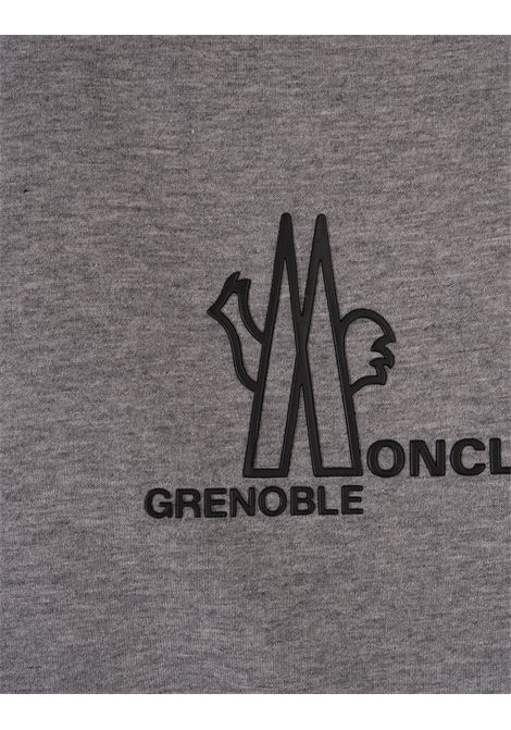 MONCLER GRENOBLE Felpa Grigio Melange Con Logo - MONCLER GRENOBLE Prezzo Ridotto