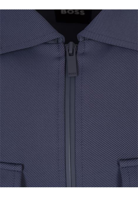 BOSS Sovracamicia Blu Con Zip - BOSS Presa